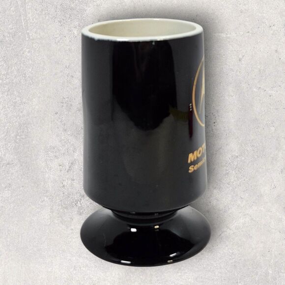 Vintage Motorola Semiconductors Mug Black Gold Hall USA Pedestal Mug Retro Tech - Picture 2 of 8